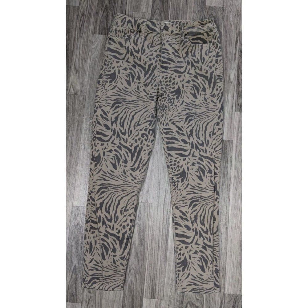 Articles Of Society Animal Print Pockets Skinny Brown Denim Jeans